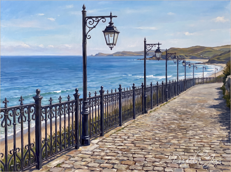 Lichter säumen den Weg nach Hause als Digital Painting von Daniela Joss.