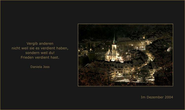 In der Stille der Nacht, verschneite Altstadt von Bern.