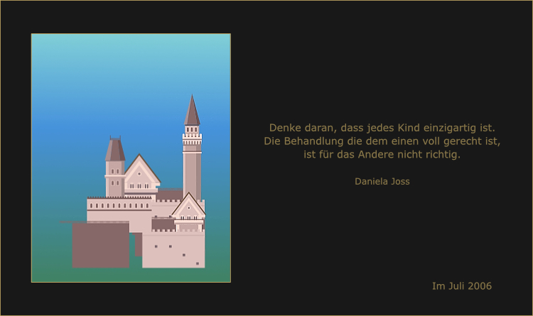 Ein Schloss wird mit virtuellen Bausteinen gebaut.