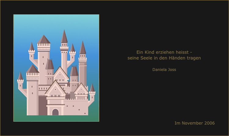 Ein Schloss wird mit virtuellen Bausteinen gebaut.