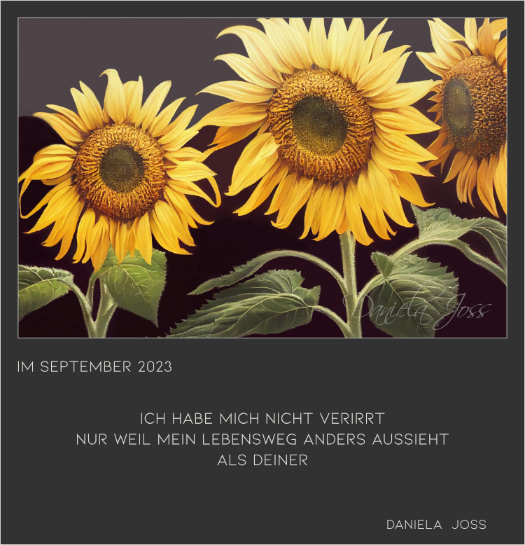Sonnenblume, die stolz mit hoch erhobenem Haupt da stehen.