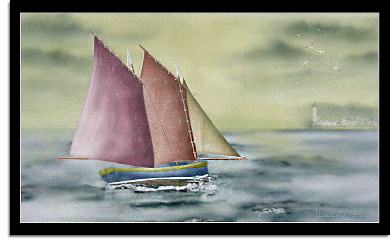 Segelschiff gemalt mit PhotoImpact von Daniela Joss.