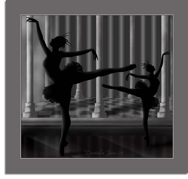 Tanzende Ballerinas gemalt mit PhotoImpact von Daniela Joss.