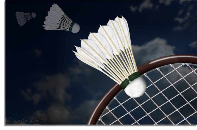 Federballspiel gemalt mit PhotoImpact von Daniela Joss.