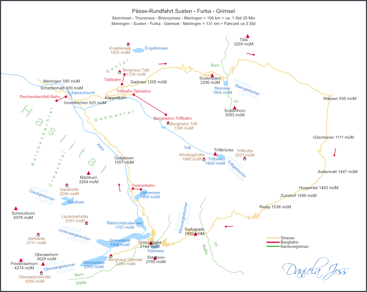 Daniela Joss Pässerundfahrt Susten, Furka, Grimsel