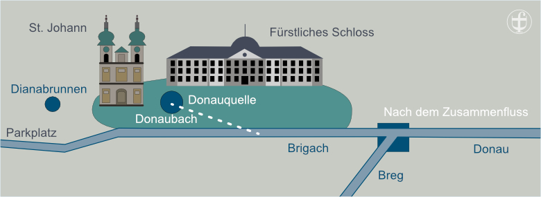 Plan Donauquelle, Brigach, Breg, Zusammenfluss Donau von Daniela Joss
