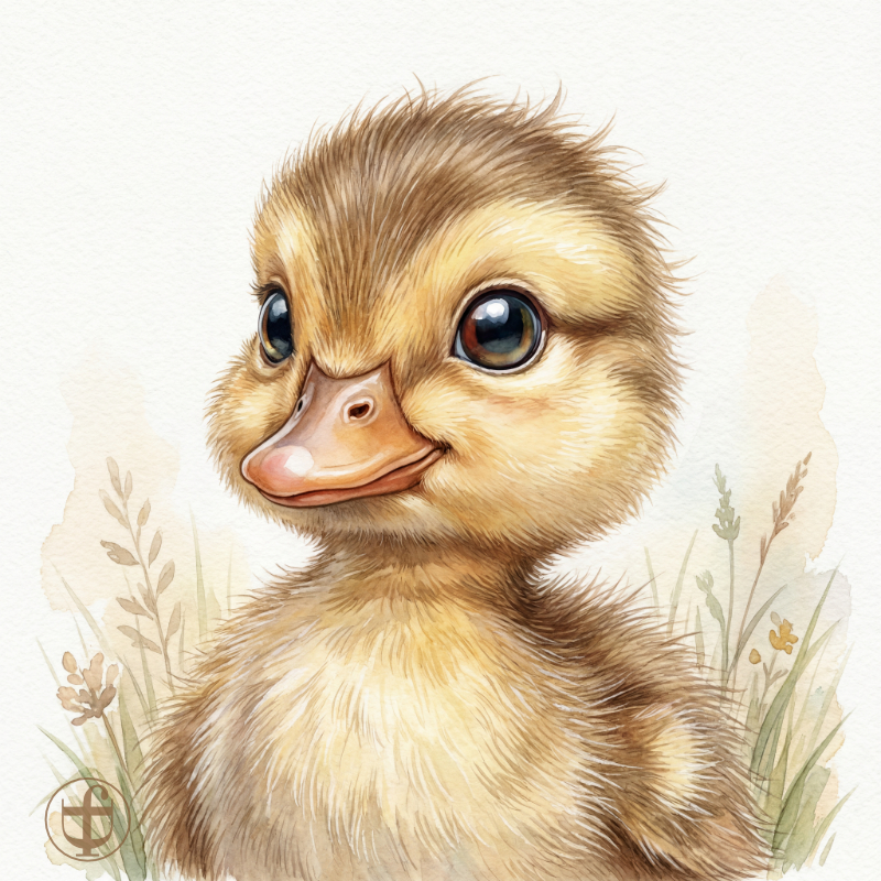 Tierkind-Aquarell, Ente, Stockente, Anas platyrhynchos