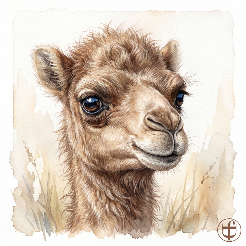 Tierkind-Aquarell, Kamel