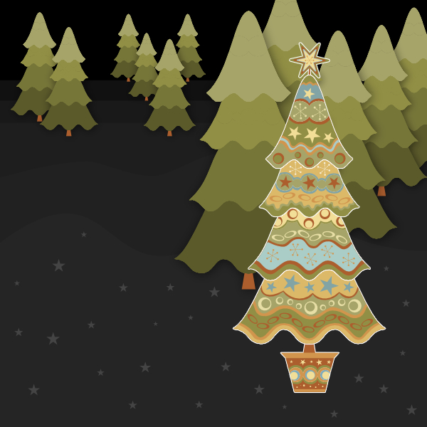 Ton in Ton gemusterter Tannenbaum