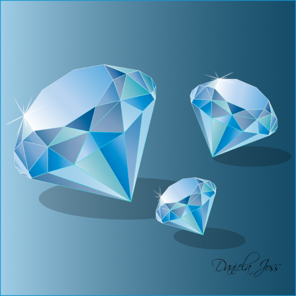 Geschliffene Diamanten als Pfadform  - Vektorgrafik.