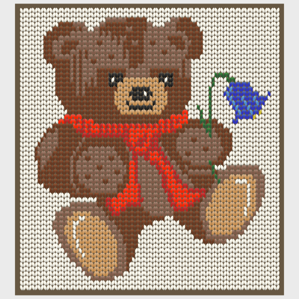 Ein digital gestrickter Teddy